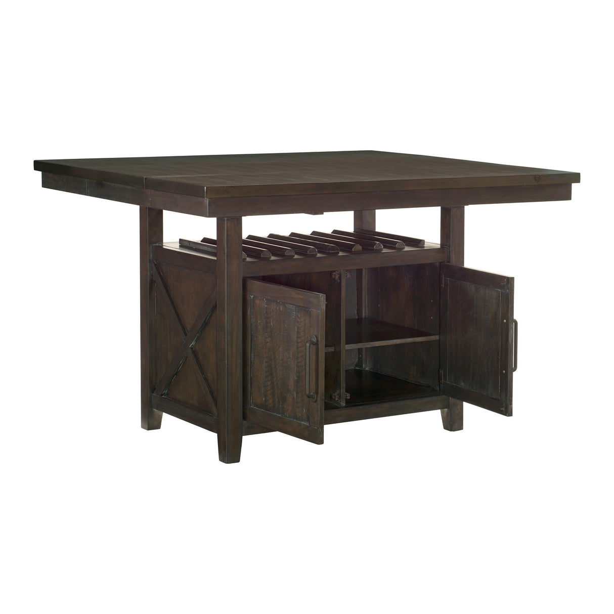 Oxton Dark Cherry/Faux Leather Extendable Counter Height Set by Homelegance at Eve Furniture