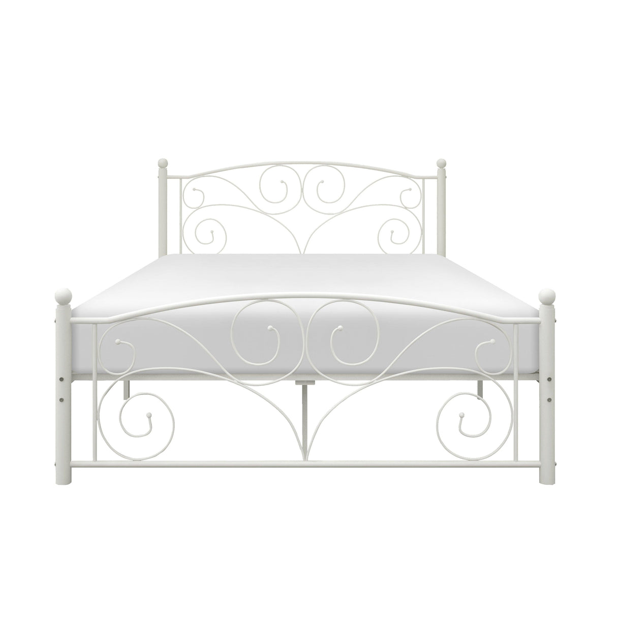 Pallina White Full Metal Platfom Bed by Homelegance at Eve Furniture