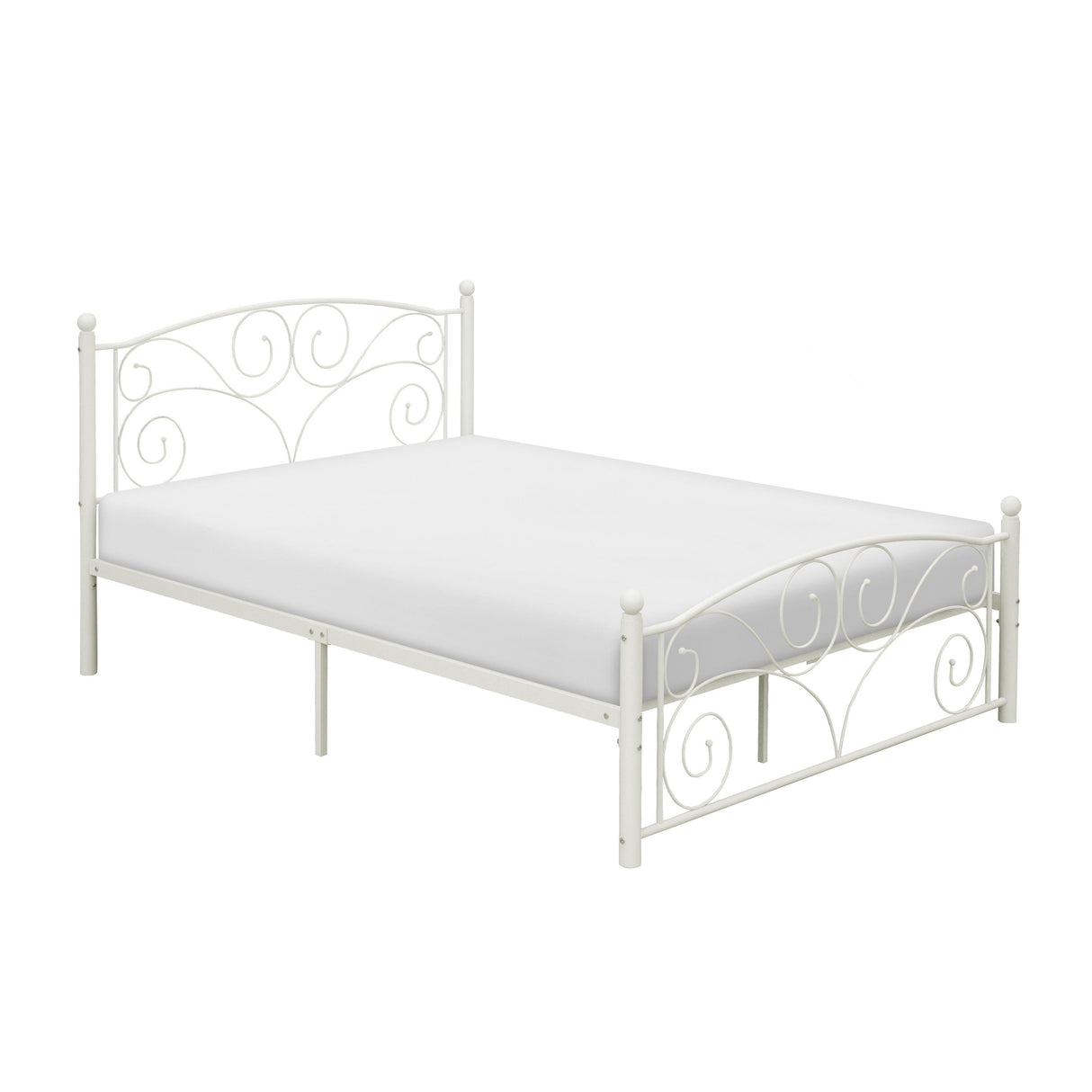 Pallina White Full Metal Platfom Bed by Homelegance at Eve Furniture