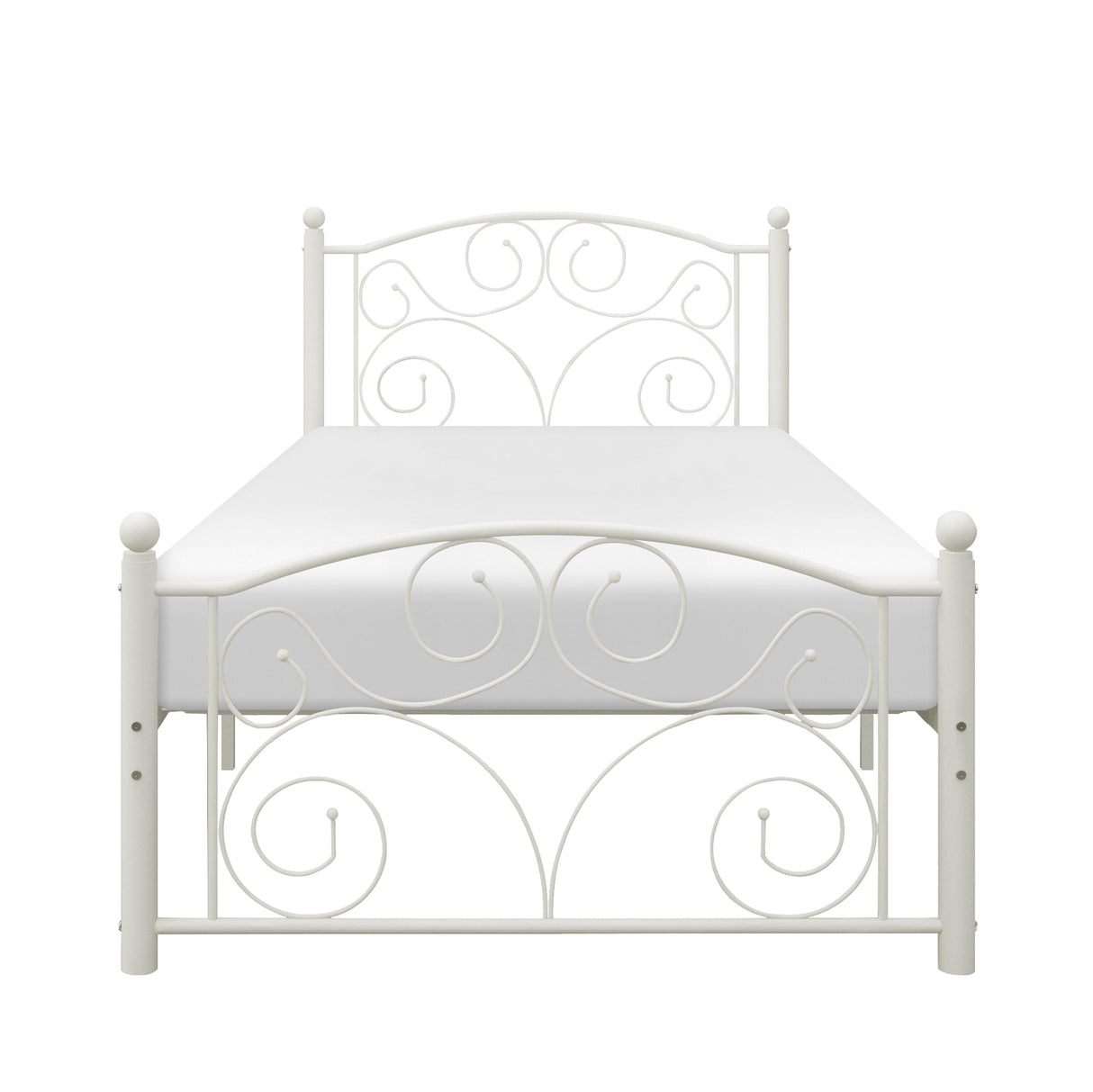 Pallina White Twin Metal Platfom Bed by Homelegance at Eve Furniture