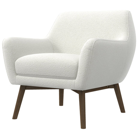 Panom Mid-Century Modern White Boucle  Lounge Chair