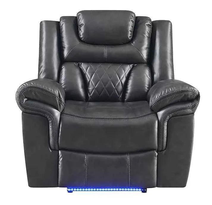 Party Time Grey 3-Piece Power Reclining Living Room Set by New Era Innovations at Eve Furniture