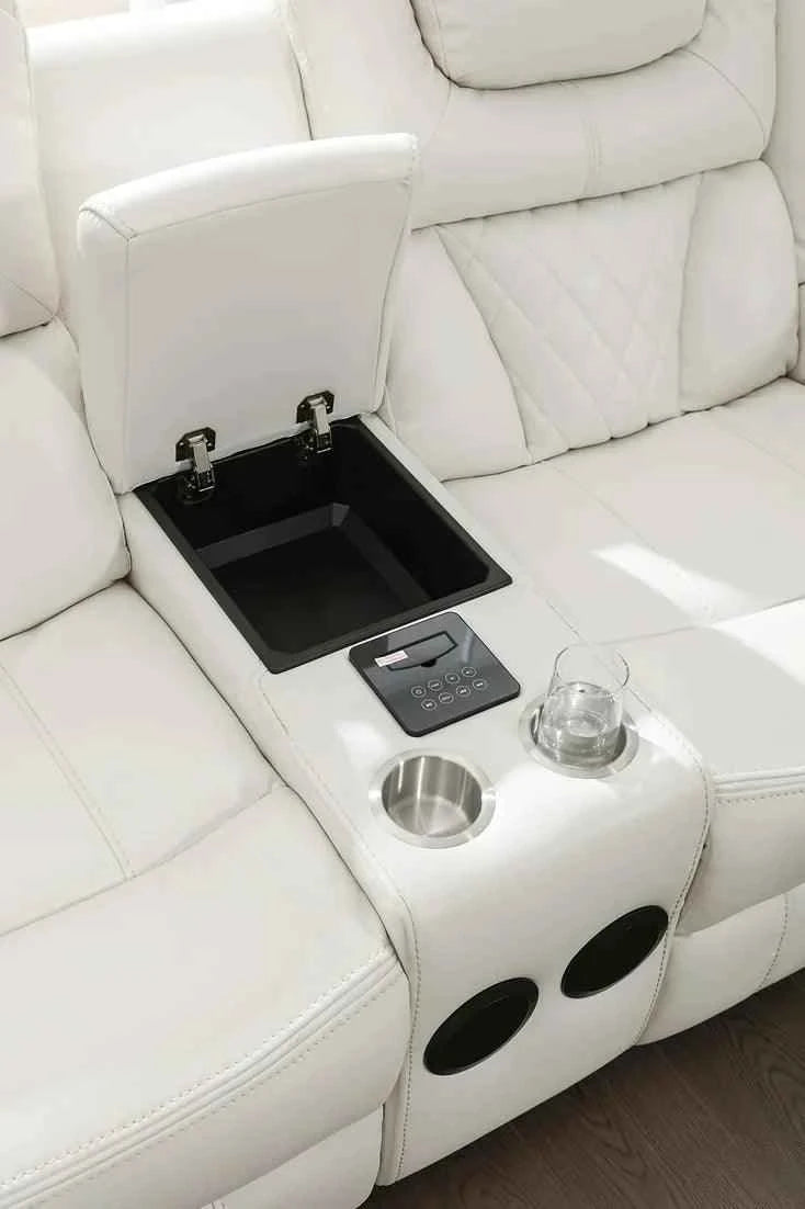 Party Time White 3-Piece Power Reclining Living Room Set by New Era Innovations at Eve Furniture