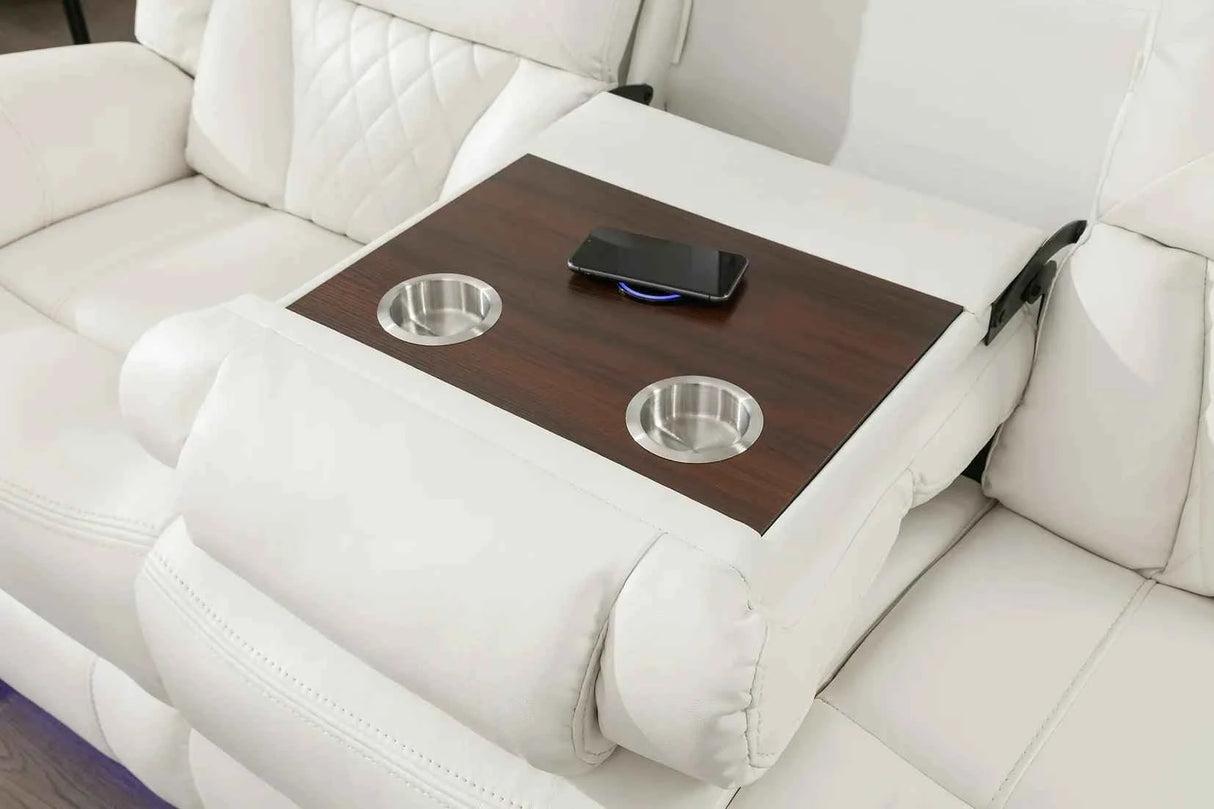 Party Time White 3-Piece Power Reclining Living Room Set by New Era Innovations at Eve Furniture