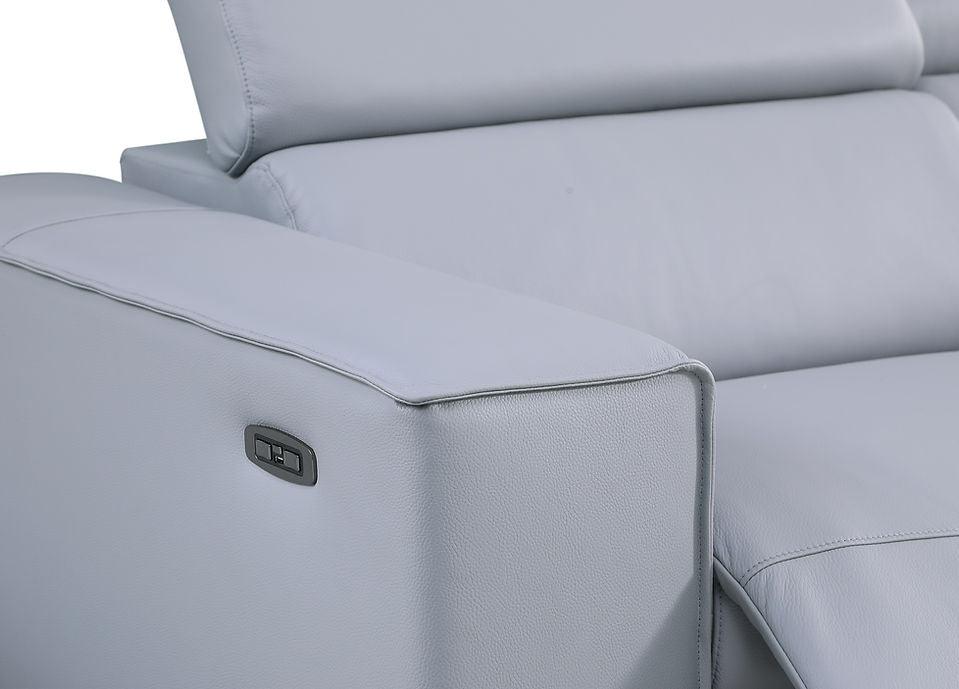 Picasso Light Blue 6-Piece 2-Power Reclining Sectional by New Era Innovations at Eve Furniture