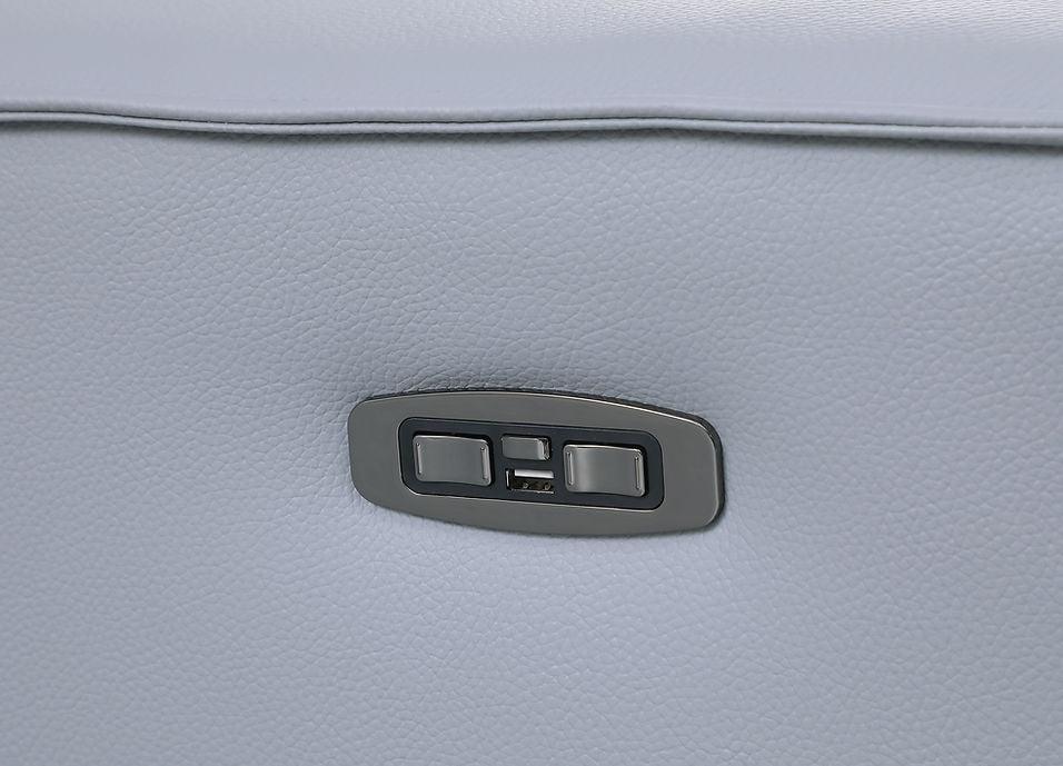 Picasso Light Blue 6-Piece 2-Power Reclining Sectional by New Era Innovations at Eve Furniture