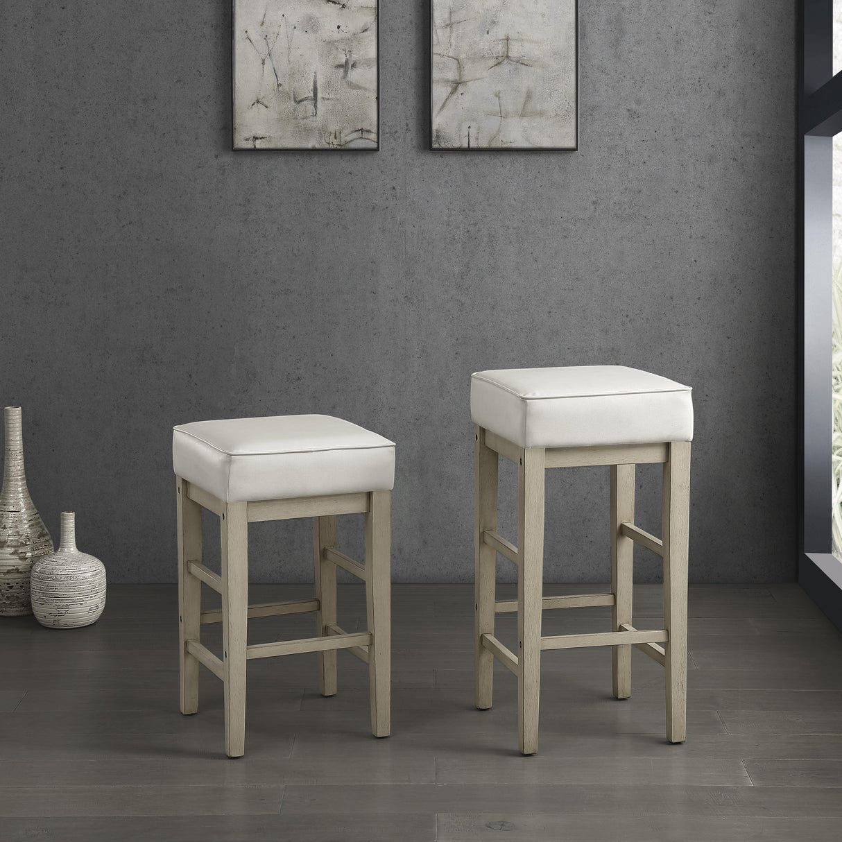 Pittsville White/Espresso Counter Height Stool, Set of 2 by Homelegance at Eve Furniture
