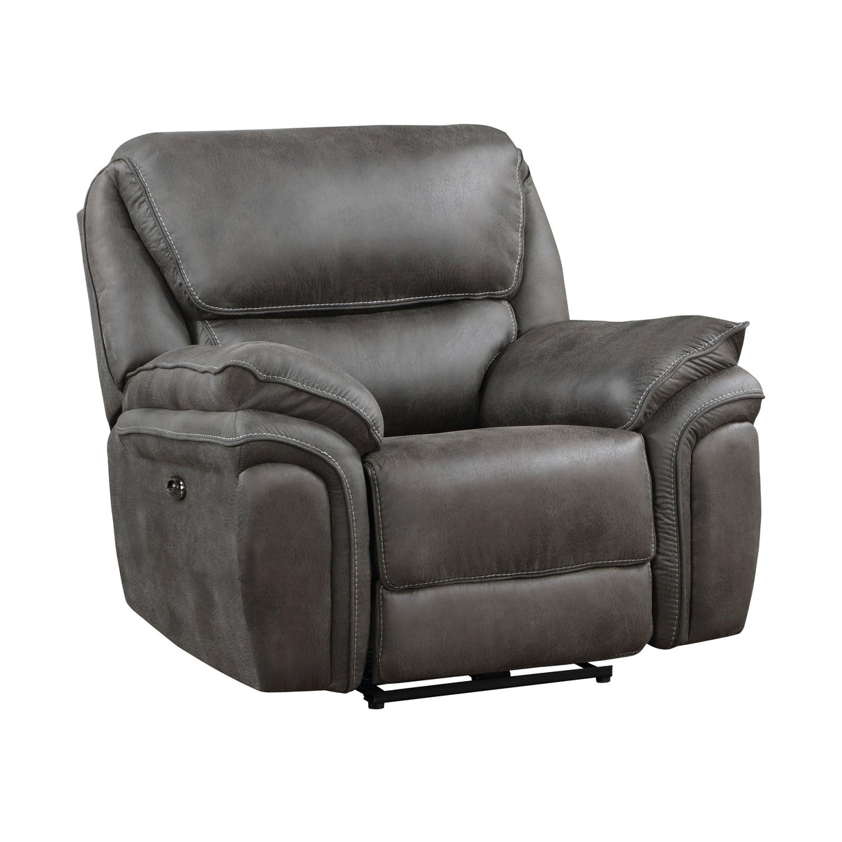 Proctor Gray Microfiber Power Reclining Chair by Homelegance at Eve Furniture