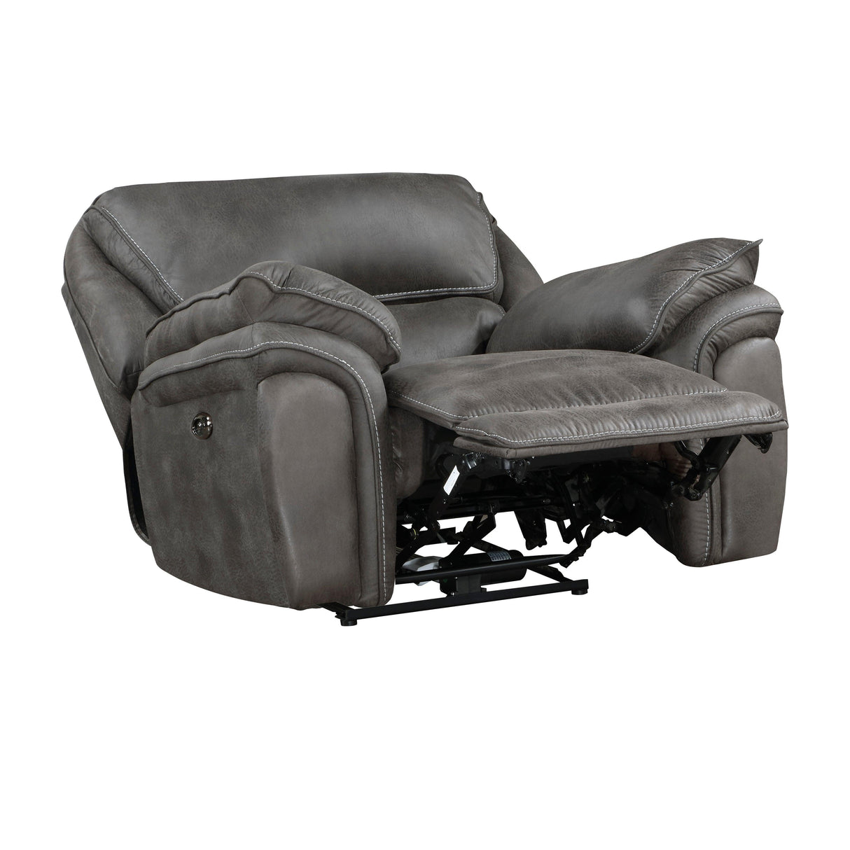 Proctor Gray Microfiber Power Reclining Chair by Homelegance at Eve Furniture