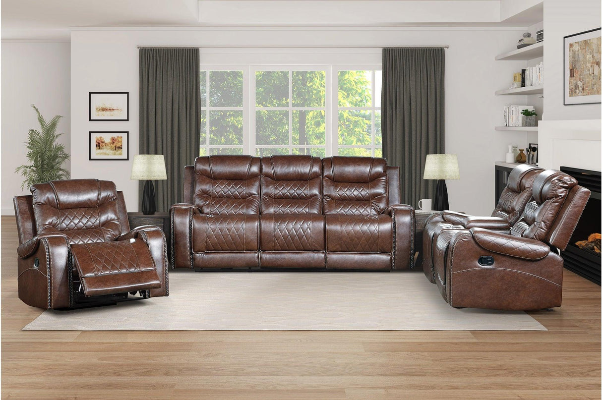 Putnam Brown Reclining Living Room Set by Homelegance at Eve Furniture