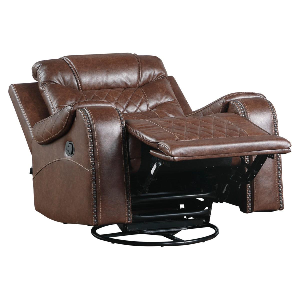 Putnam Brown Swivel Reclining Chair by Homelegance at Eve Furniture