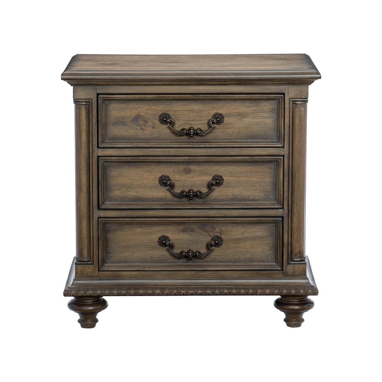 Rachelle Weathered Pecan Nightstand by Homelegance at Eve Furniture