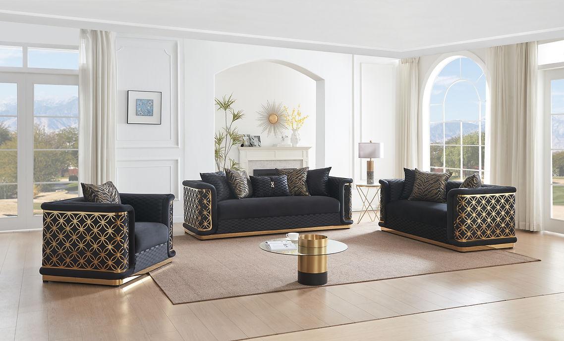 Riya Black Fabric Living Room Set by New Era Innovations at Eve Furniture