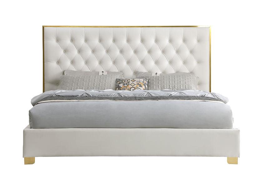Rose Cream 55"H Platform King Bed by New Era Innovations at Eve Furniture