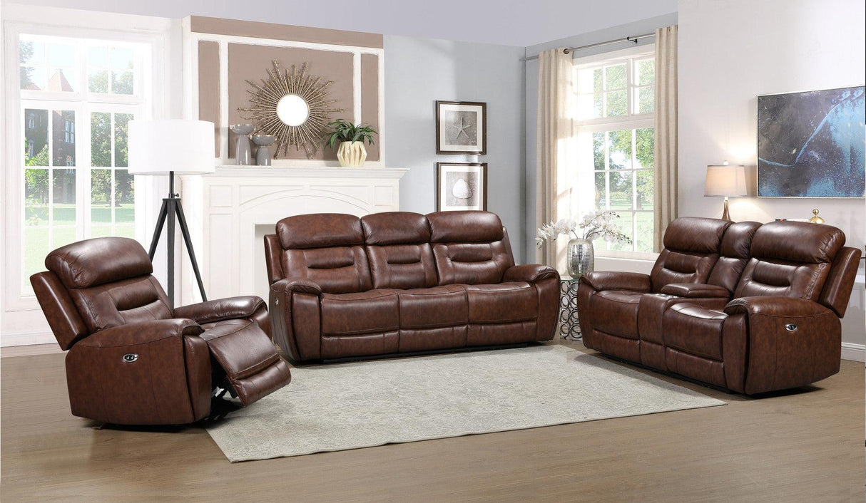 Rosewood Brown Power Reclining Living Room Set by New Era Innovations at Eve Furniture