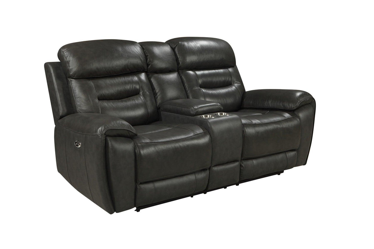 Rosewood Grey Leather Power Reclining Living Room Set by New Era Innovations at Eve Furniture