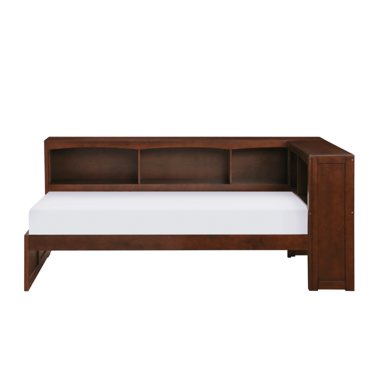 Rowe Dark Cherry Twin Bookcase Corner Bed by Homelegance at Eve Furniture