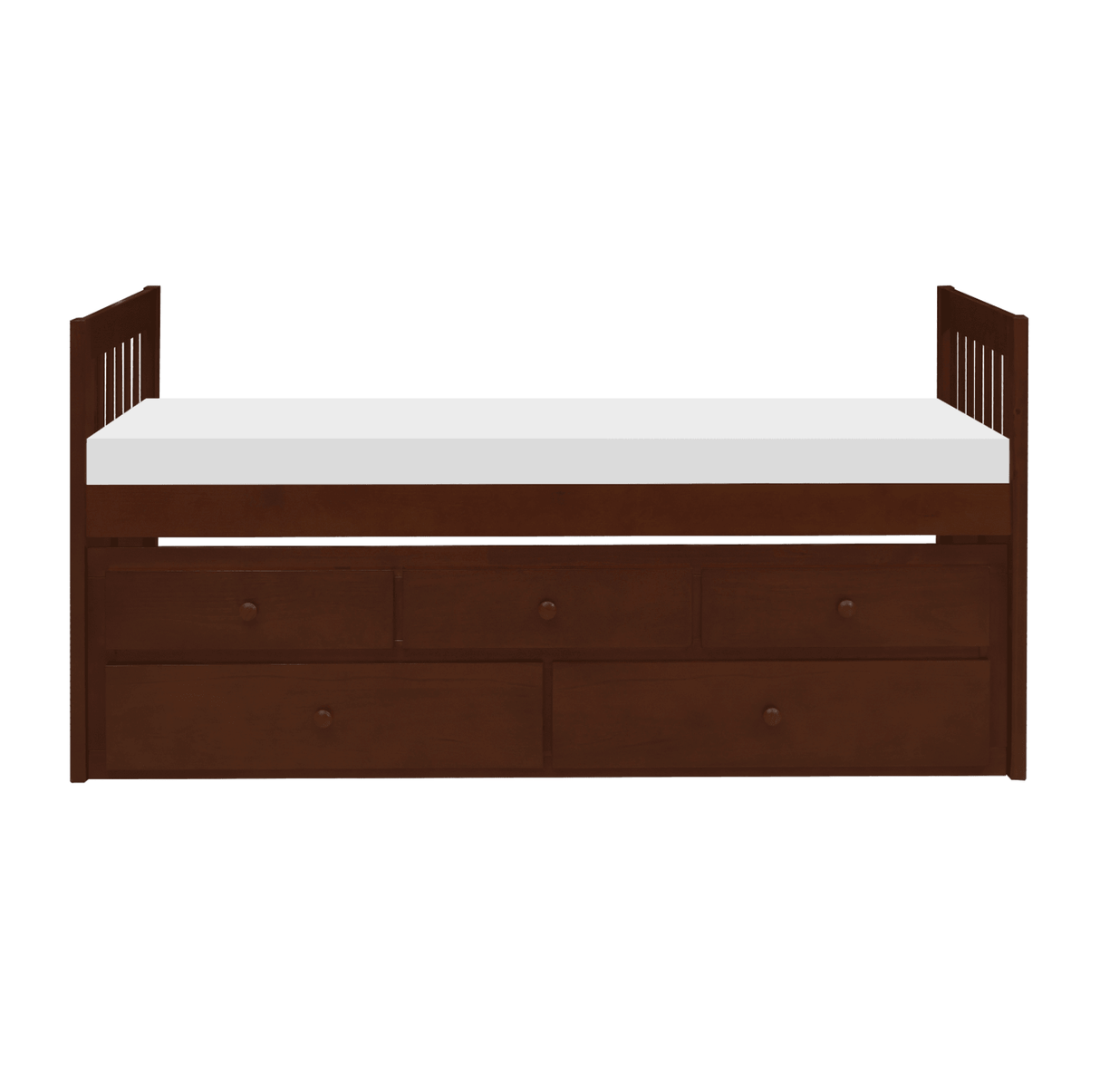 Rowe Dark Cherry Twin Captains Trundle Bed by Homelegance at Eve Furniture