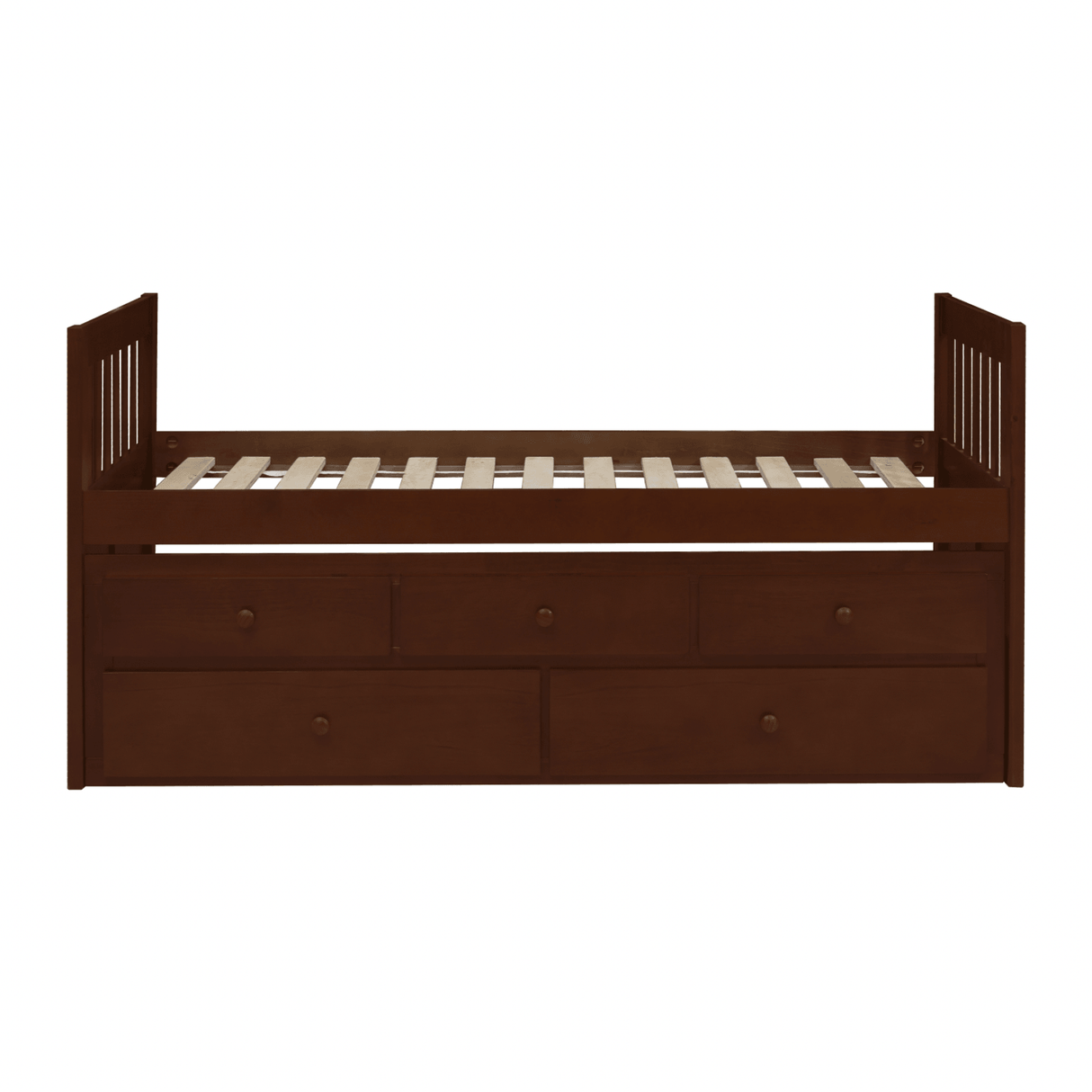 Rowe Dark Cherry Twin Captains Trundle Bed by Homelegance at Eve Furniture