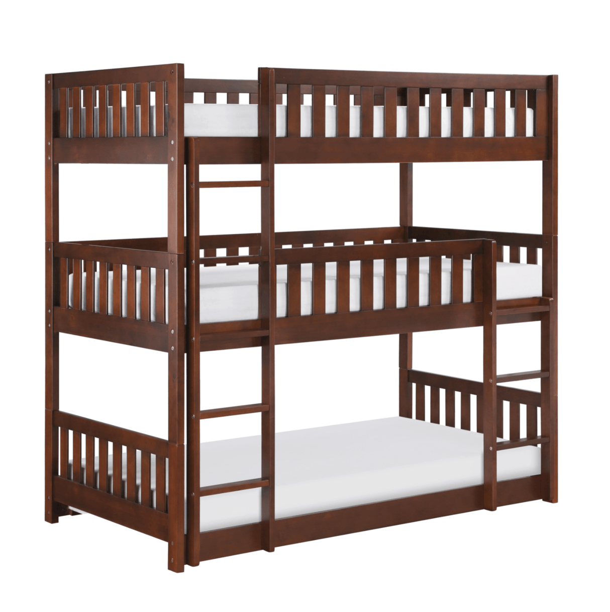 Rowe Dark Cherry Twin Triple Bunk Bed by Homelegance at Eve Furniture