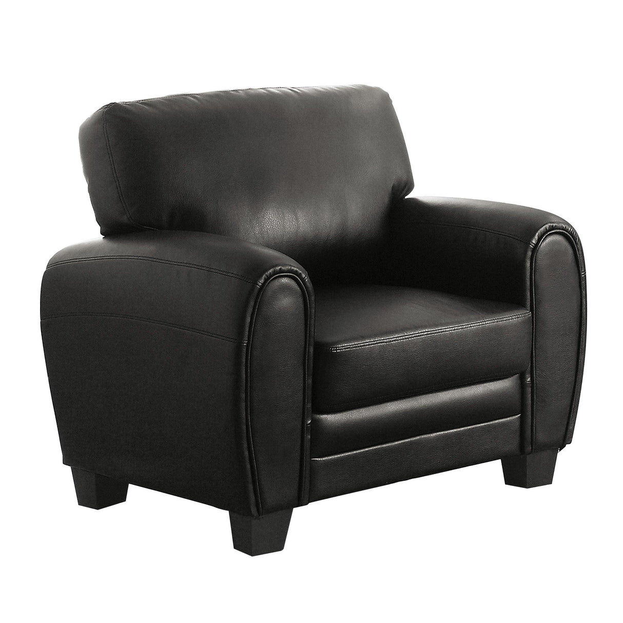 Rubin Black Faux Leather Chair by Homelegance at Eve Furniture
