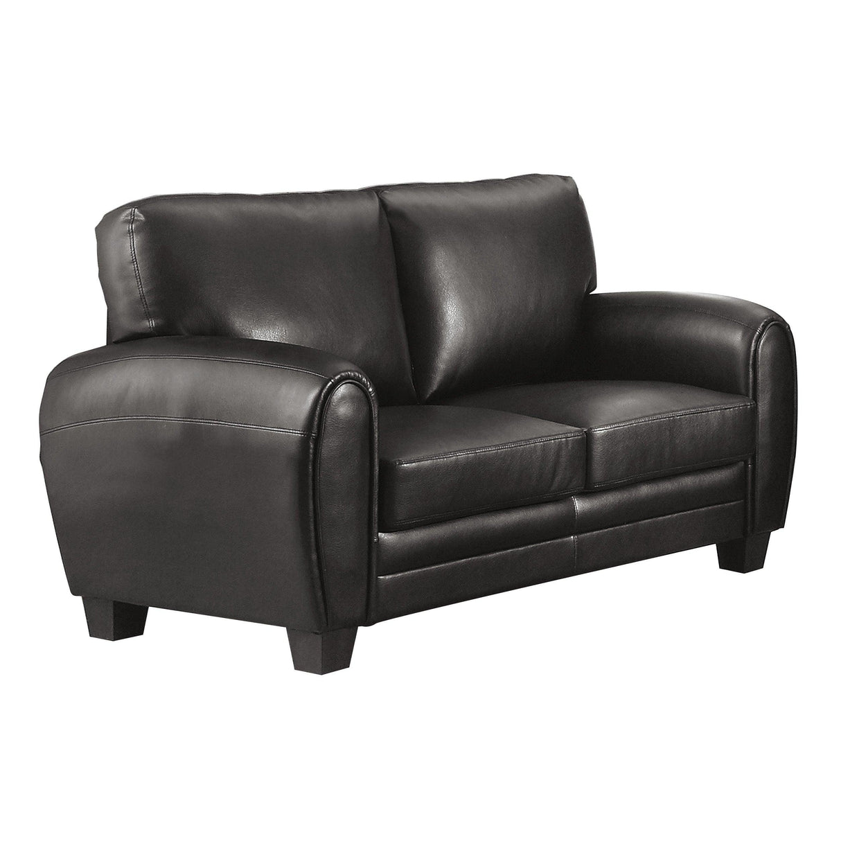 Rubin Black Faux Leather Loveseat by Homelegance at Eve Furniture
