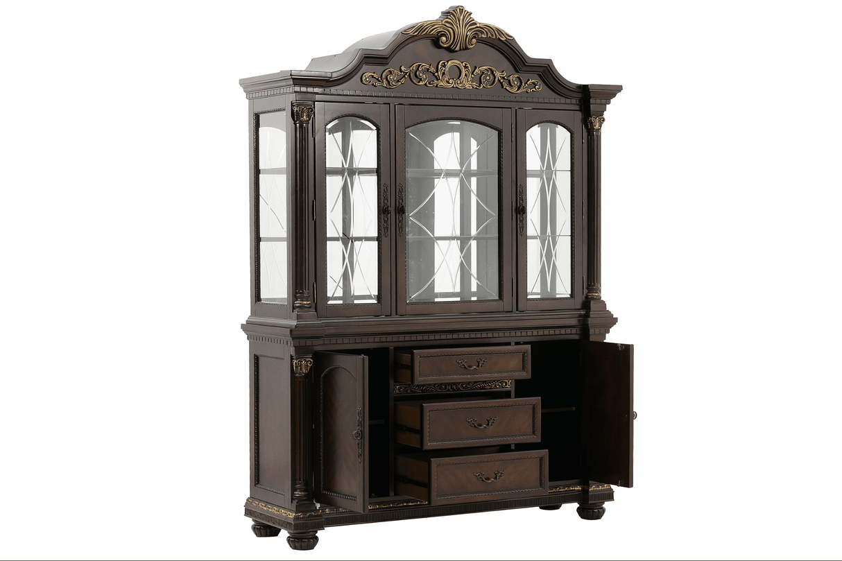 Russian Hill Warm Cherry Buffet & Hutch by Homelegance at Eve Furniture
