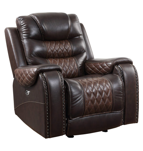 Harley Power Brown Leather 3pcs Power Reclining Living Room Set