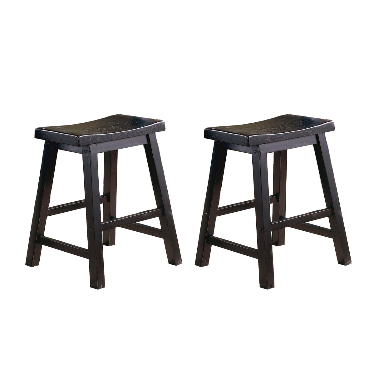 Saddleback Black Dining Stool, RTA, Set of 2 by Homelegance at Eve Furniture