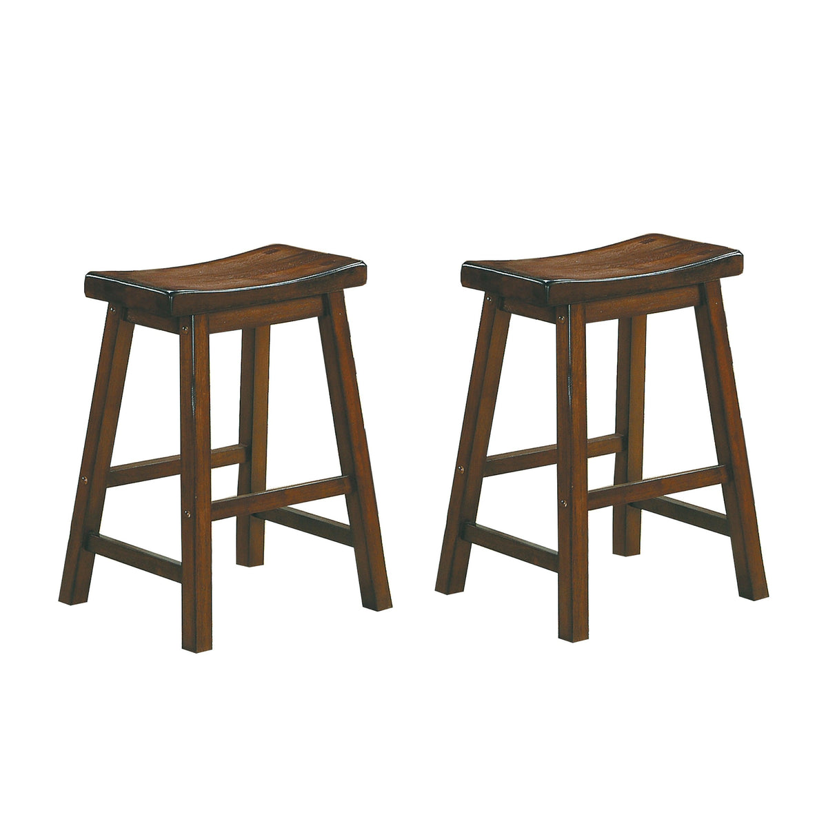 Saddleback Warm Cherry Counter Height Stool, Set of 2 by Homelegance at Eve Furniture