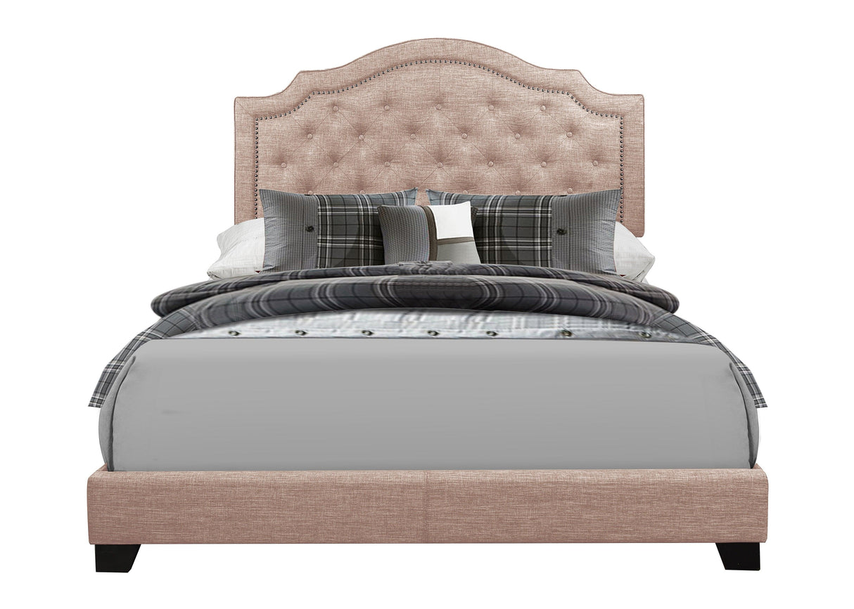 Sandy Beige King Upholstered Bed by Homelegance at Eve Furniture