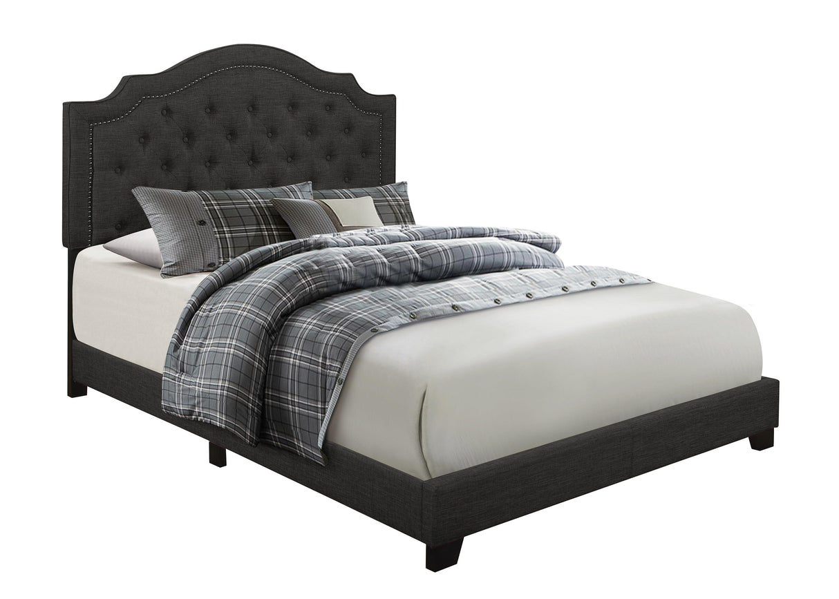 Sandy Dark Gray Full Upholstered Bed by Homelegance at Eve Furniture