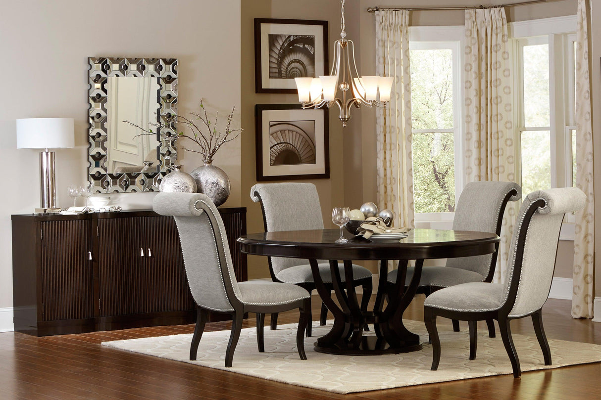Savion Espresso Round/Oval Extendable Dining Table by Homelegance at Eve Furniture