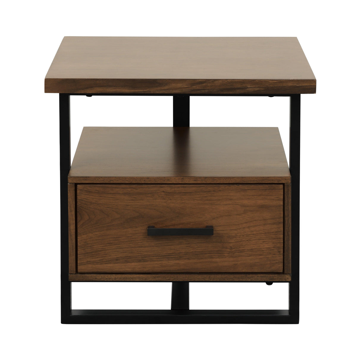 Sedley Walnut/Rustic Black End Table by Homelegance at Eve Furniture