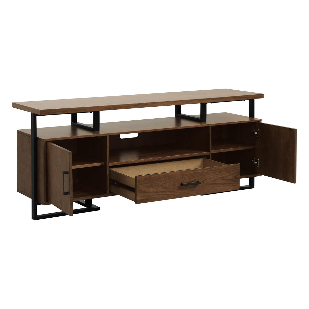 Sedley Walnut/Rustic Black TV Stand by Homelegance at Eve Furniture