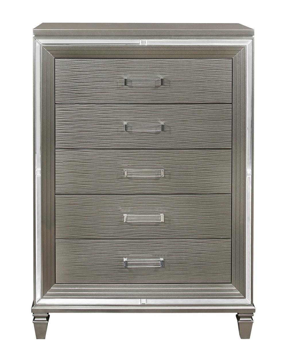 Tamsin Silver/Gray Metallic Chest by Homelegance at Eve Furniture