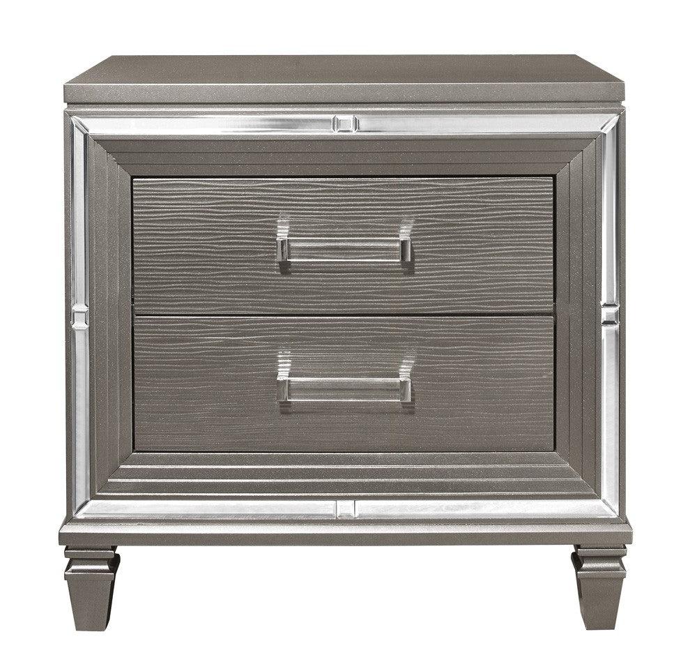 Tamsin Silver/Gray Metallic Nightstand by Homelegance at Eve Furniture