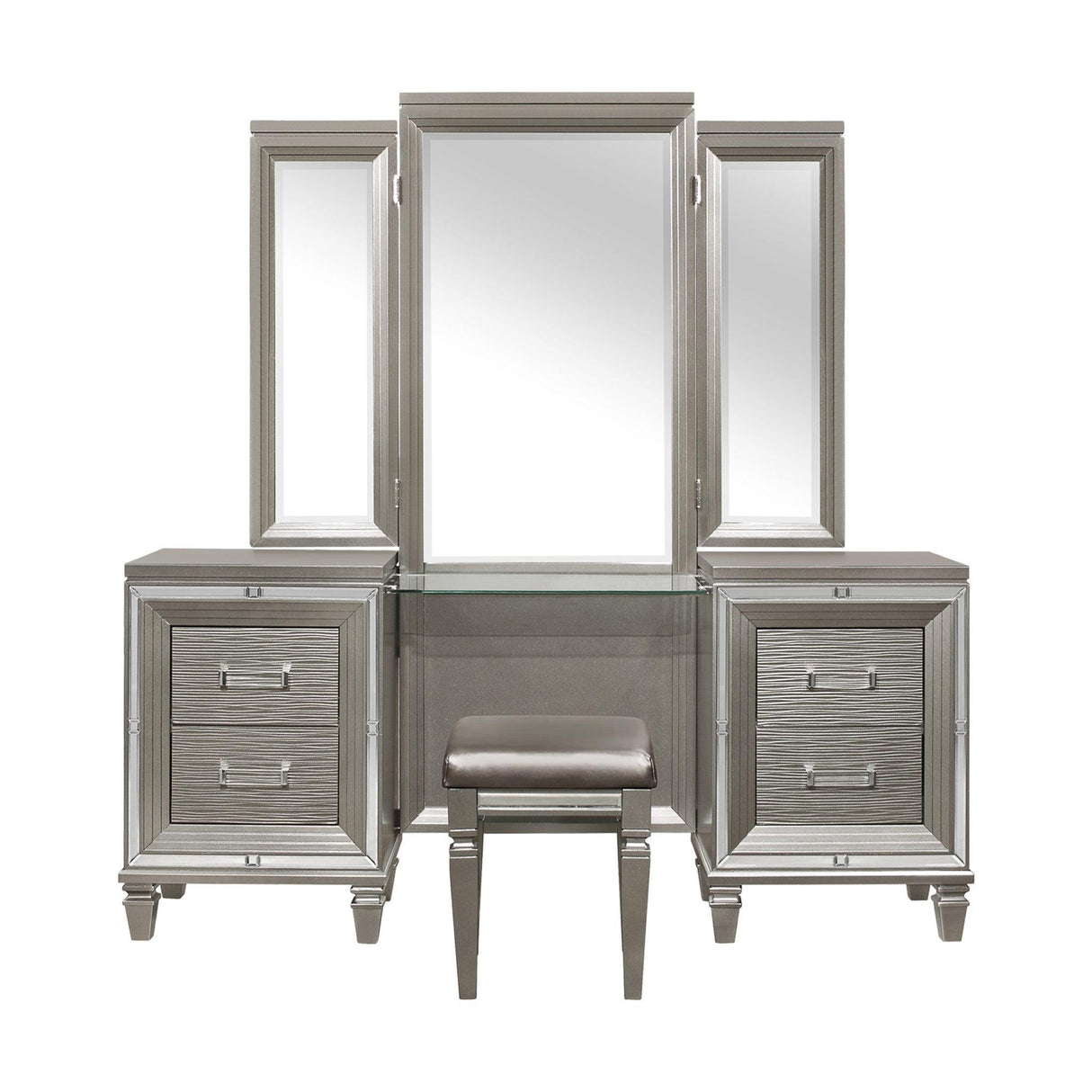 Tamsin Silver/Gray Metallic Vanity Set by Homelegance at Eve Furniture