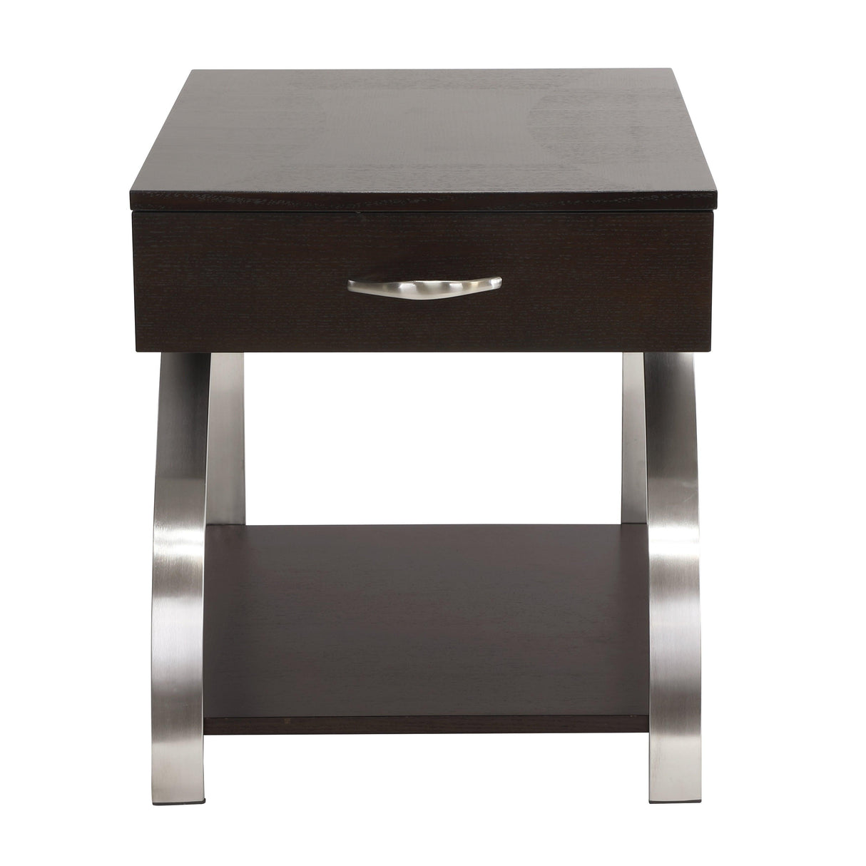 Tioga Espresso/Chrome End Table by Homelegance at Eve Furniture