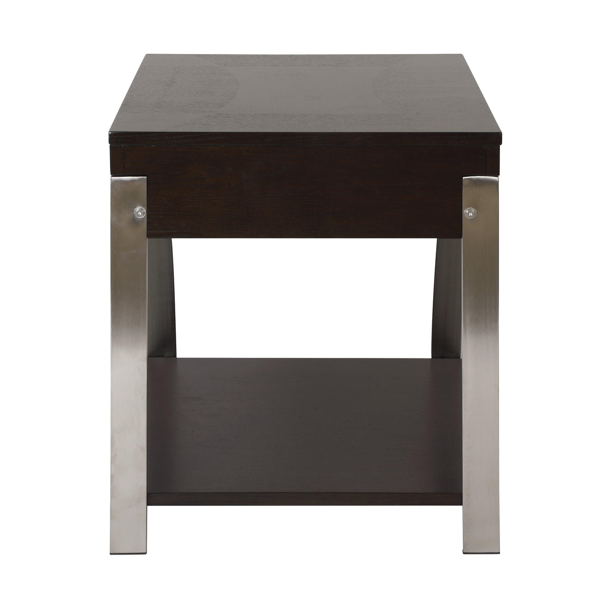 Tioga Espresso/Chrome End Table by Homelegance at Eve Furniture