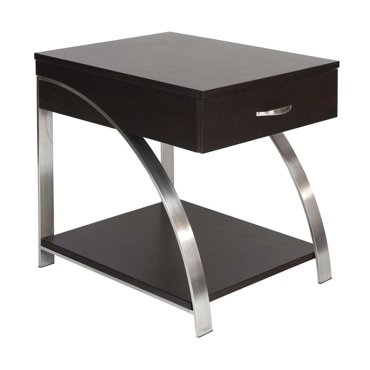 Tioga Espresso/Chrome End Table by Homelegance at Eve Furniture
