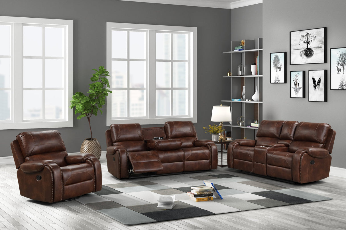 Titan Rust Oversized 3-Piece Reclining Living Room Set by Happy Homes at Eve Furniture
