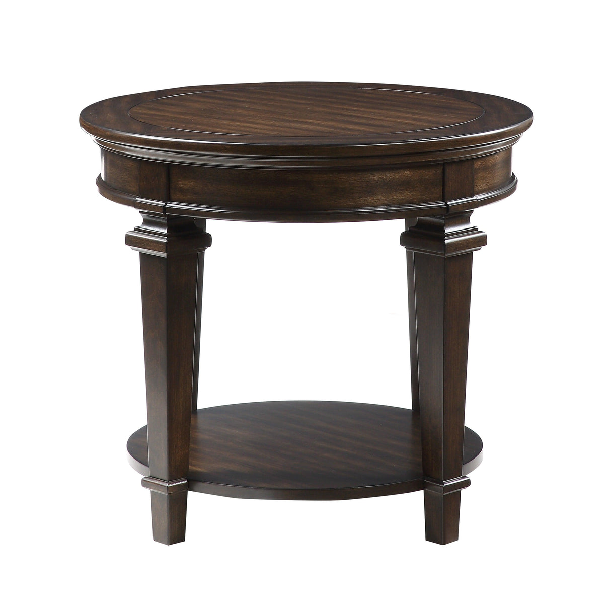 Tobias Espresso Round End Table by Homelegance at Eve Furniture