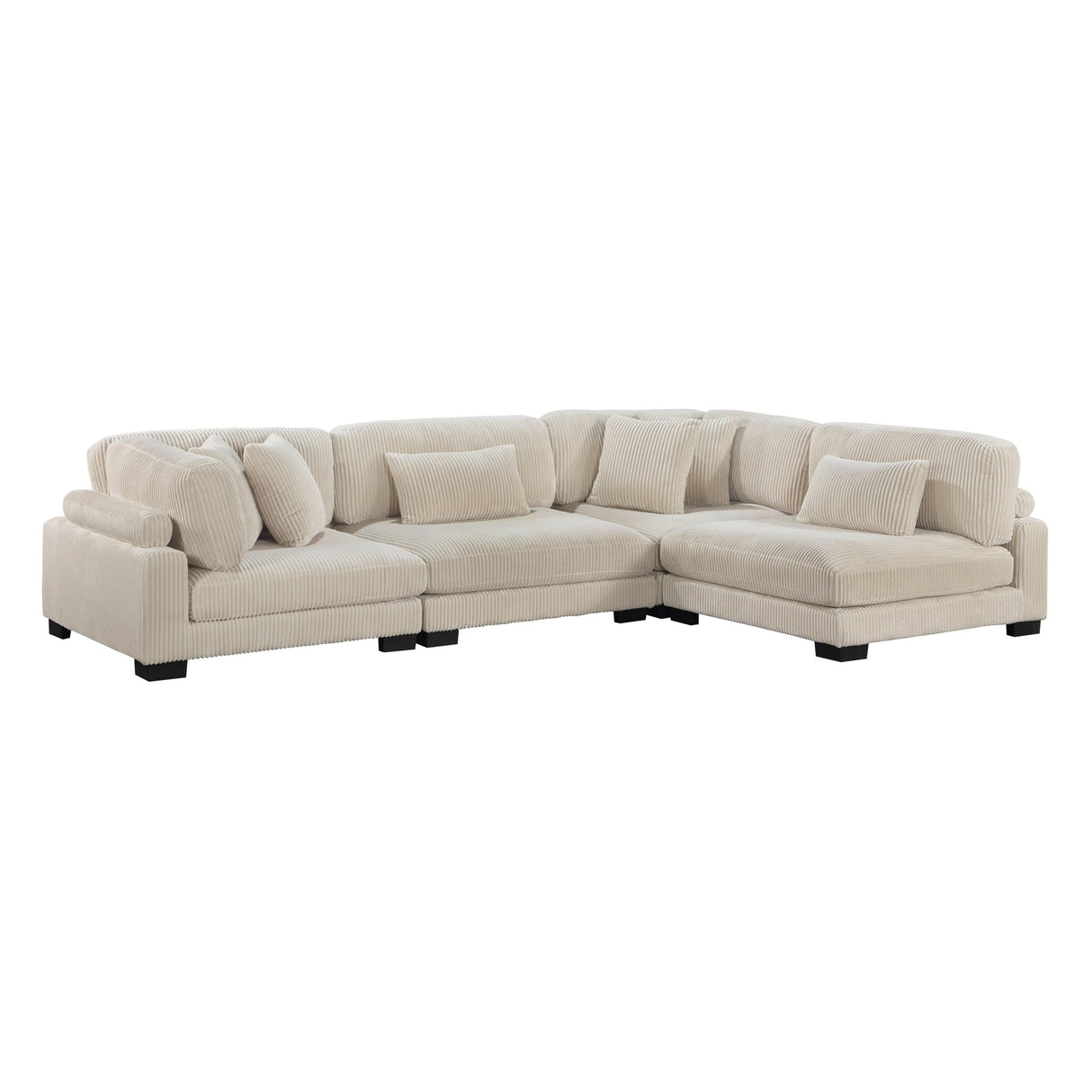 Traverse Beige Corduroy 4-Piece Modular Sectional by Homelegance at Eve Furniture