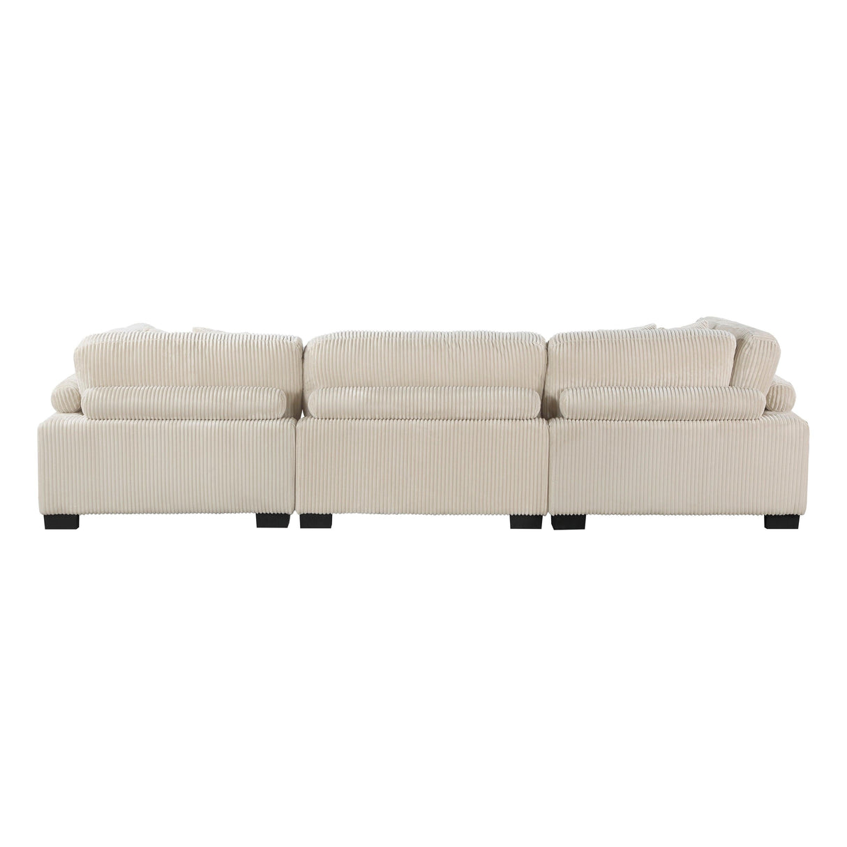 Traverse Beige Corduroy 4-Piece Modular Sectional with Ottoman by Homelegance at Eve Furniture