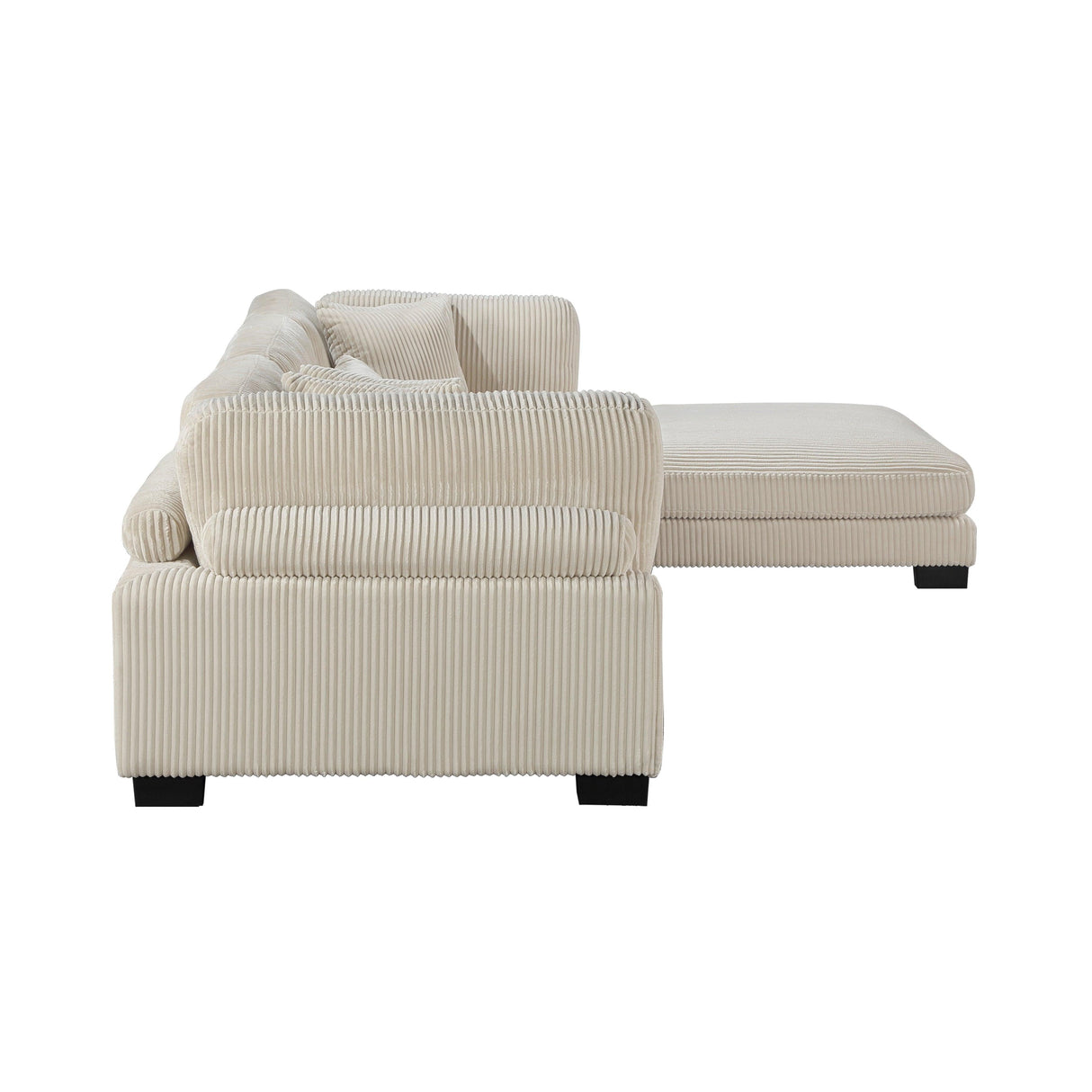 Traverse Beige Corduroy 4-Piece Modular Sectional with Ottoman by Homelegance at Eve Furniture