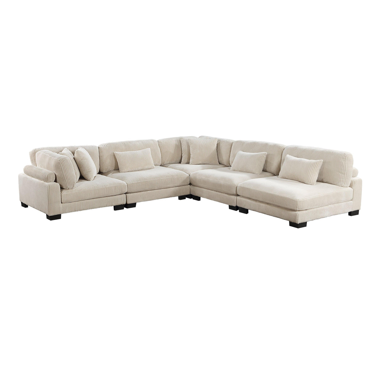 Traverse Beige Corduroy 5-Piece Modular Sectional by Homelegance at Eve Furniture