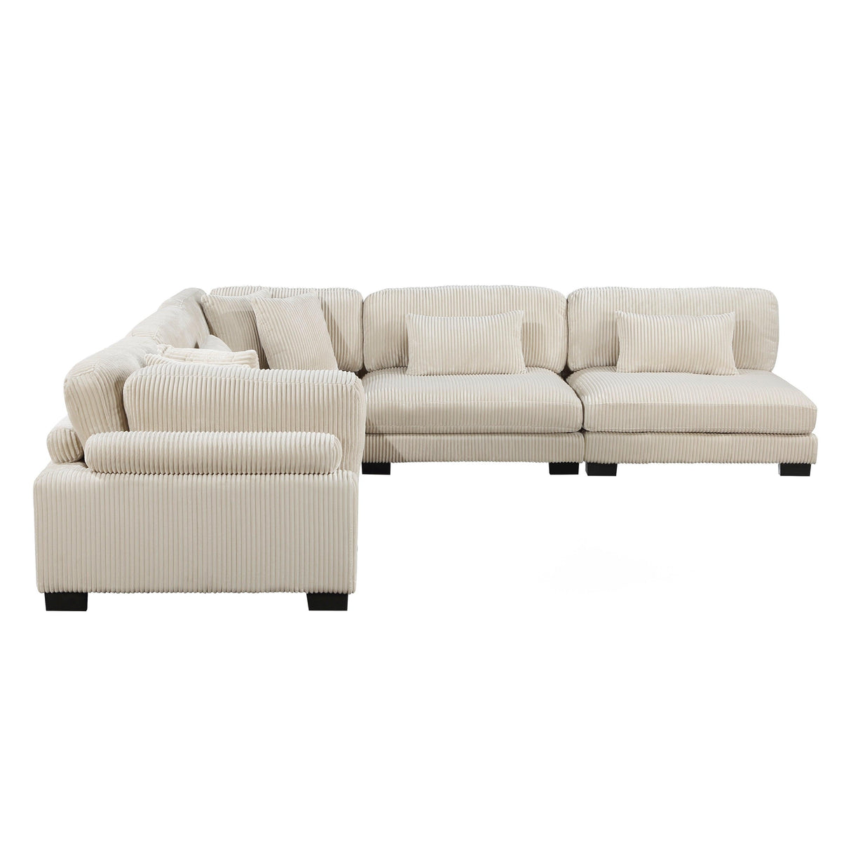 Traverse Beige Corduroy 5-Piece Modular Sectional by Homelegance at Eve Furniture