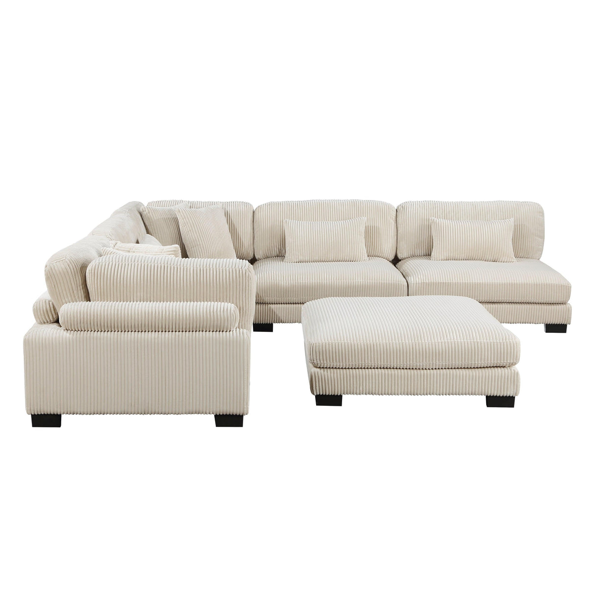 Traverse Beige Corduroy 6-Piece Modular Sectional with Ottoman by Homelegance at Eve Furniture