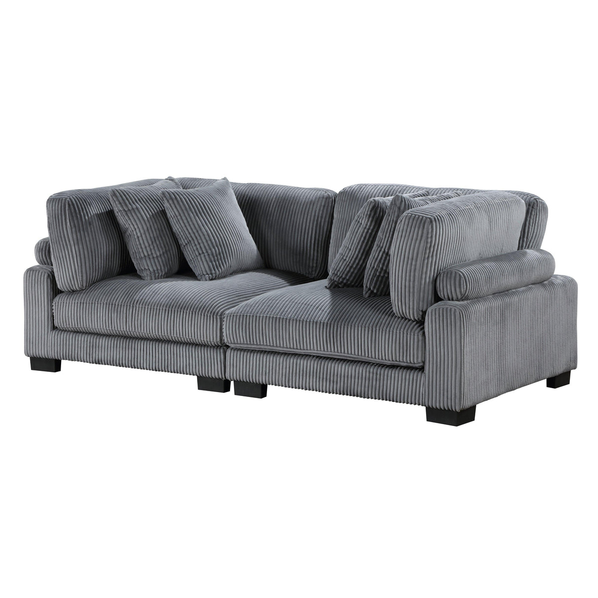 Traverse Gray Corduroy 2-Piece Loveseat by Homelegance at Eve Furniture